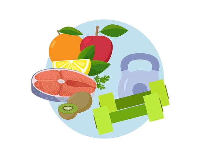 Healthy lifestyle and exercise illustration